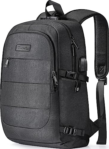 Tzowla Laptop Rucksack Herren Wasserbeständig Anti-Diebstahl Schule Uni mit USB-Lade-Anschluss und Schloss 14/15,6-Zoll-für Frauen Männer, Freizeit Wandern Reisen Daypack Jungen von Tzowla