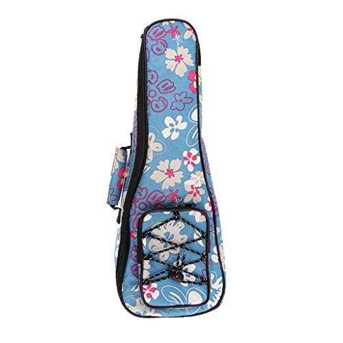 Ukulelenetui Gigbag für Bariton- oder Bass-Ukulele-Instrument, 66 cm (26 Zoll) (Blaue Blume) von U/ D