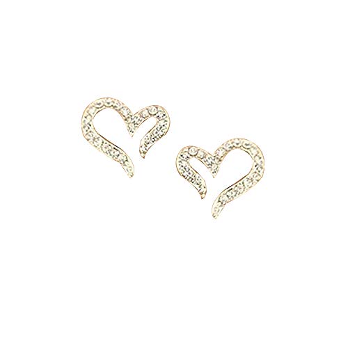 U/K 1 Paar Ohrringe Frauen Open Heart Shaped Crystal Strass Ohrringe Ohrringe Mädchen Frauen Geschenk Silber Schmuck Neuheit Neu Freigegebenlanglebig von U/K