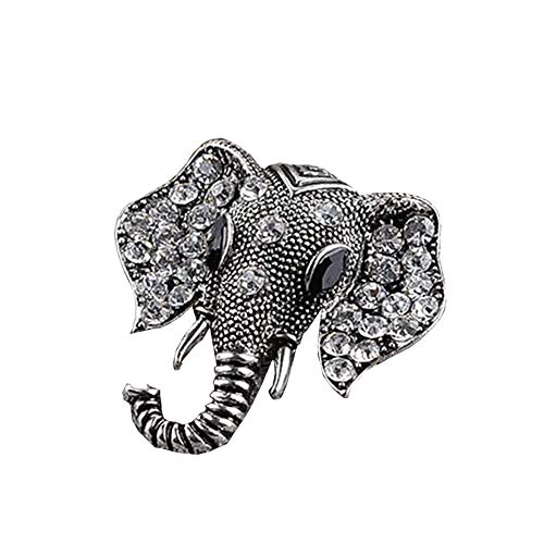 U/K PULABO Kristall Elefanten Broschen Vintage Brosche Schmuck Geschenke für Frauen Vintage Silber stilvoll und beliebt langlebig von U/K