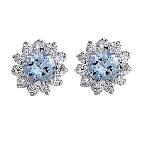 RomanFrauen blau Kristall Blumen Inlay Ohrstecker Ohrringe Anti-Allergie-Schmuck Geschenk robust und praktisch von U/K