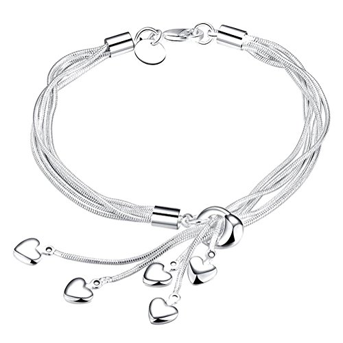 U/K Schön1 x Frauen Armband Armband einstellbar Silber Herz Quasten Kette Anhänger Lady Kette Armband Geschenk der Liebe stilvoll und beliebt von U/K