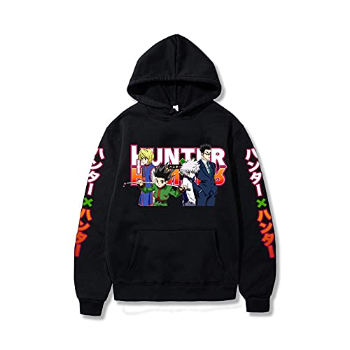 Fulltime Hunter Cartoon Hoodie 3D Anime Cosplay Kostüm HUNTER X HUNTER Pullover Sweatshirt Top Lose Kordelzug Pullover, Schwarz , XS von U/N