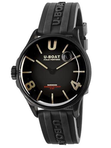 U-Boat Darkmoon 40 mm Black ipb Herrenuhr Analog Quarz mit Armband Gummi 9019/A von U-Boat