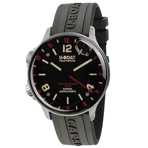 U-Boat capsoil doppiotempo Herren Uhr analog Schweizer Quarzwerk mit Silikon Armband 8839/B von U-Boat