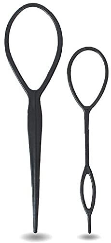 2 stücke Haar Braid Zubehör Schwanz Styling Maker Clip Französisch Braid Tool Magic Topsy Tail Loop Hair KitFrauen Mädchen (schwarz) Praktisches Design und langlebig von U-K