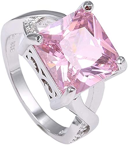 Damen Ring Rosa Zirkonia Statement Ring 925 Sterling Silber Hochzeit SchmuckNützlich und praktisch von U-K