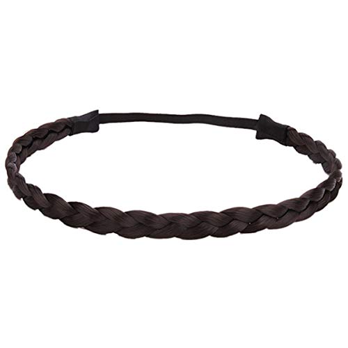 Geflochtenes Haarband für Damen, geflochten, aus Kunsthaar, elastisch, Schwarz von U-K