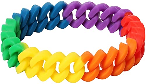 U-K Geflochtenes Silikon-Regenbogen-Armband - Zubehör für Gay Pride LGBT Festival-Events Freundschaftsarmband Männer oder Frauen Wasserabweisendes mehrfarbiges Armband Nettes Design von U-K
