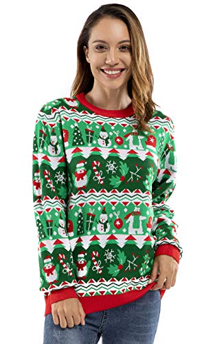 Damen Weihnachtspullover Lustig Unisex Hässliche Pulli Strickpullover Ugly Weihnachtspulli - Festliche Fairisle von U LOOK UGLY TODAY