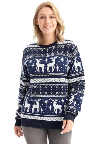 Damen Weihnachtspullover Lustig Unisex Hässliche Pulli Strickpullover Ugly Weihnachtspulli - Klassische Fairisle von U LOOK UGLY TODAY