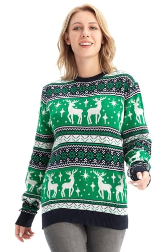Damen Weihnachtspullover Lustig Unisex Hässliche Pulli Strickpullover Ugly Weihnachtspulli - Klassische Fairisle von U LOOK UGLY TODAY
