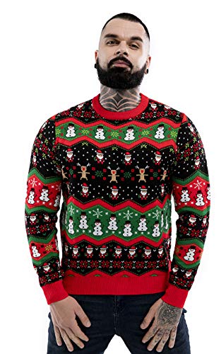 Herren Weihnachtspullover Unisex Hässliche Pulli Lustig Strickpullover Ugly Weihnachtspulli - Festliche Fairisle von U LOOK UGLY TODAY