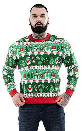 Herren Weihnachtspullover Unisex Hässliche Pulli Lustig Strickpullover Ugly Weihnachtspulli - Festliche Fairisle von U LOOK UGLY TODAY