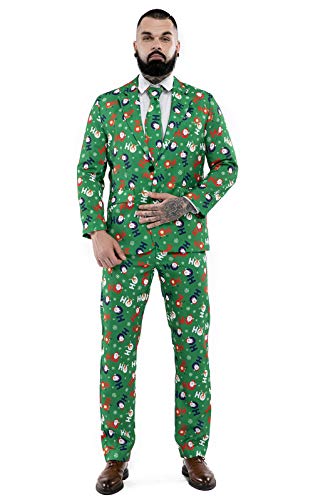 U LOOK UGLY TODAY Christmas Suit Party Mens Funny Xmas Jacket Costume, Novelty Christmas Suit Outfit-Regular Fit-Ho Ho Ho-S von U LOOK UGLY TODAY