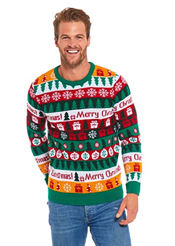 U LOOK UGLY TODAY Hässlicher Weihnachtspullover, Unisex Lustiger Chunky Fair Isle Gestrickter Festlicher Pullover für Party Das Gefühl von Färbe Mich Weihnachten XXL von U LOOK UGLY TODAY