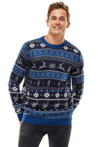 U LOOK UGLY TODAY Hässlicher Weihnachtspullover, Unisex Lustiger Chunky Fair Isle Gestrickter Festlicher Pullover für Party Das Gefühl von Fair Isle-Blau S U LOOK UGLY TODAY Hässlicher Weihnachtspullover, Unisex Lustiger Chunky Fair Isle Gestrickter Festlicher Pullover für Party Das Gefühl von Fair Isle-Blau S von U LOOK UGLY TODAY