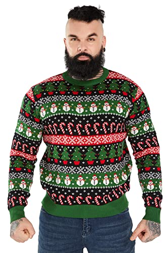 U LOOK UGLY TODAY Hässlicher Weihnachtspullover, Unisex Lustiger Chunky Fair Isle Gestrickter Festlicher Pullover für Party Get Your Fairisle Freak On 3XL von U LOOK UGLY TODAY
