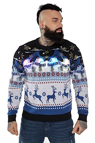 U LOOK UGLY TODAY Hässlicher Weihnachtspullover, Unisex Lustiger Chunky Fair Isle Gestrickter Festlicher Pullover für Party Oh Holy Night S von U LOOK UGLY TODAY