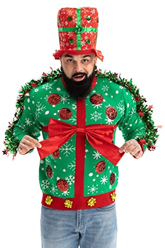 U LOOK UGLY TODAY Hässlicher Weihnachtspullover Herren Unisex Lustig Kapuzenpullover Strickjacke Weihnachten Ugly Christmas Sweater Chunky Gestrickter Festlicher Pullover für Party U LOOK UGLY TODAY Hässlicher Weihnachtspullover Herren Unisex Lustig Kapuzenpullover Strickjacke Weihnachten Ugly Christmas Sweater Chunky Gestrickter Festlicher Pullover für Party von U LOOK UGLY TODAY