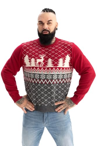 U LOOK UGLY TODAY Hässlicher Weihnachtspullover Herren Unisex Lustig Ugly Christmas Sweater Chunky Gestrickter Festlicher Fairisle Pullover für Weihnachten von U LOOK UGLY TODAY