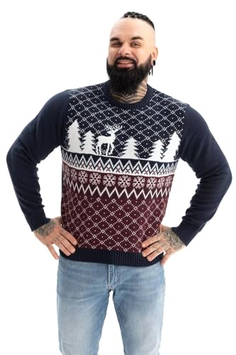 U LOOK UGLY TODAY Hässlicher Weihnachtspullover Herren Unisex Lustig Ugly Christmas Sweater Chunky Gestrickter Festlicher Fairisle Pullover für Weihnachten von U LOOK UGLY TODAY