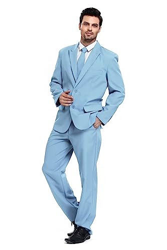 U LOOK UGLY TODAY Herren Anzug Regular Fit Party Weihnachts Kostüm Modisch Normaler Schnitt Festliche Anzüge Party Suits Einfarbig von U LOOK UGLY TODAY