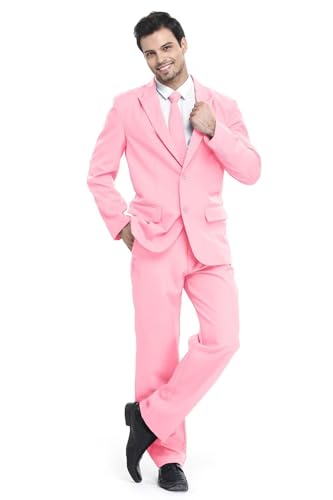 U LOOK UGLY TODAY Herren Anzug Party Weihnachts Kostüm Modisch Normaler Schnitt Festliche Anzüge Party Suits Einfarbig Hellrosa XXXL U LOOK UGLY TODAY Herren Anzug Party Weihnachts Kostüm Modisch Normaler Schnitt Festliche Anzüge Party Suits Einfarbig Hellrosa XXXL von U LOOK UGLY TODAY