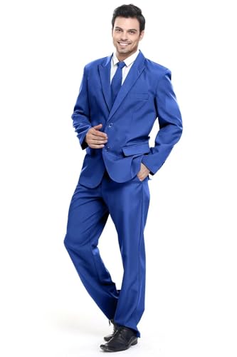 U LOOK UGLY TODAY Herren Anzug Regular Fit Party Weihnachts Kostüm Modisch Normaler Schnitt Festliche Anzüge Party Suits Einfarbig von U LOOK UGLY TODAY