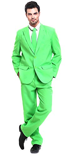 U LOOK UGLY TODAY Herren Anzug Regular Fit Party Weihnachts Kostüm Modisch Normaler Schnitt Festliche Anzüge Party Suits Einfarbig von U LOOK UGLY TODAY