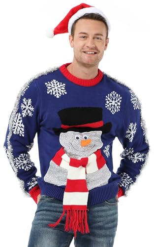 U LOOK UGLY TODAY Herren Hässlicher Weihnachtspullover Hoodie lustiger gestrickter Kapuzenpullover für Weihachten festliches Unisex Damen Weihnachtspullover Sweatshirt für Party XXL von U LOOK UGLY TODAY