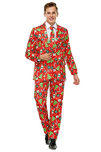 U LOOK UGLY TODAY Herren Party Anzug Weihnachten Party Suits Kostüme Festliche Anzüge in Normalem Schnitt mit Mustern inkl Jackett Hose Krawatte U LOOK UGLY TODAY Herren Party Anzug Weihnachten Party Suits Kostüme Festliche Anzüge in Normalem Schnitt mit Mustern inkl Jackett Hose Krawatte von U LOOK UGLY TODAY