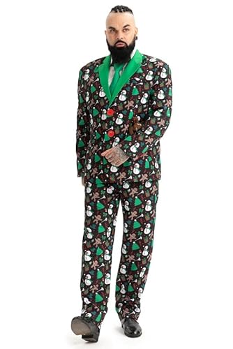 U LOOK UGLY TODAY Weihnachtsanzug Party Mens Funny Xmas Jacket Kostüm, Novelty Weihnachtsanzug Outfit XXL von U LOOK UGLY TODAY