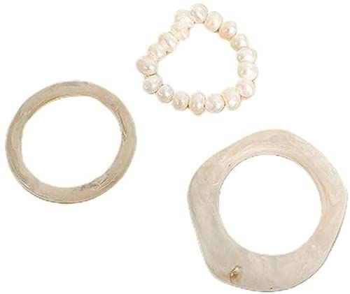 3pcs Harz Acryl Wiederverwendbare Kunststoff Diamantringe Set Chunky Dome Trendy Transparent Harz Knuckle Stapelbarer Ring Vintage Square Gem Band Ring für Frauen MädchenNützlich und praktisch von U-M