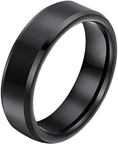 Herren Fingerring Einfarbig Glanz Design Ring Titanstahl Herren Casual Ring Größe 12 Schwarz Herren Fingerring Dauerhaft von U-M