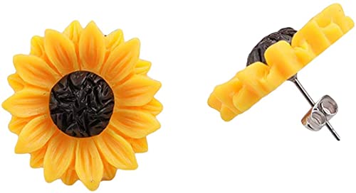 U-M 15MM Sonnenblume Harz Ohrstecker Charms Ohrringe Schmuck Geschenke für Frauen Mädchen von U-M