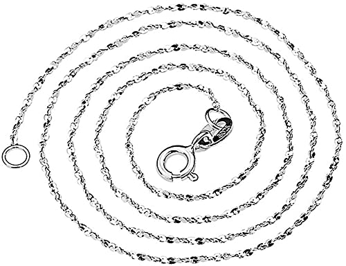 U-M Silber Sterling Silber Kette für Erwachsene, unisex, Modernes Design, 925 Sterling Silber, 1 Stück, Halskette für Geburtstag und Hochzeit von U-M