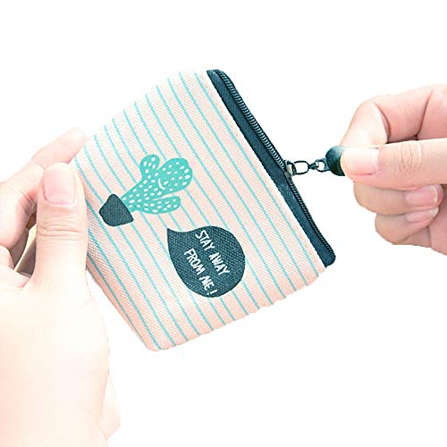 U-M pulabo Drucktasche Reise Segeltuch Geldbörse Niedlich Reißverschluss Schlüsseltasche Bleistift Tasche Schreibwaren Geschenk Kaktus Münzbeutel von U-M