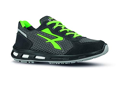 U-POWER Red Pro® Nate, Sicherheitsschuhe, leicht und bequem, extrem atmungsaktives Nylon, Pannenschutz, Infinergy-Einsatz, mit Aluminium-Zehenkappen - Grey Green 41 von U POWER