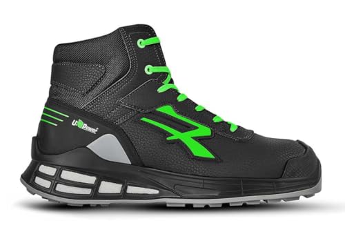 U-POWER Chaussures de sécurité hautes Kent S3 SRC CI ESD - Noir/Vert 45 - Chaussures de sécurité von U Power