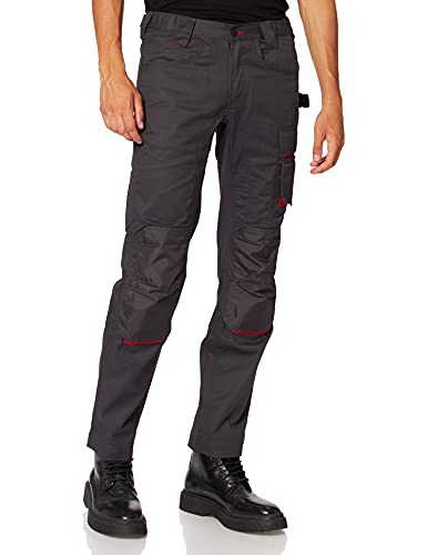 U-Power NIMBLE, Arbeitshose für Herren, Cargohose mit elastischem Bund, mit Kniepolstertaschen, mehreren Taschen, bequemem Stoff, strapazierfähiger, strapazierfähiger Oberbekleidung - Grey Meteorite 46 von U Power
