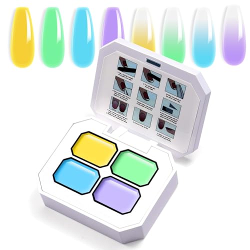 U-Shinein Gradient Painting Gel, 4 Colors Ombre Gel Nail Polish for Ombre Nails Aura Nails, French Manicure DIY Nail Art,Palette C von U-Shinein