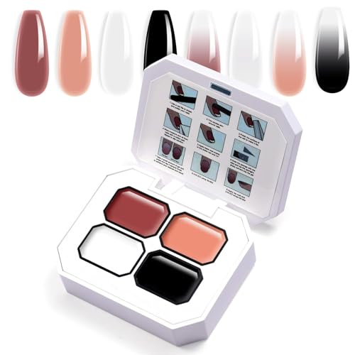 U-Shinein Gradient Painting Gel, 4 Colors Ombre Gel Nail Polish for Ombre Nails Aura Nails, French Manicure DIY Nail Art,Palette D von U-Shinein