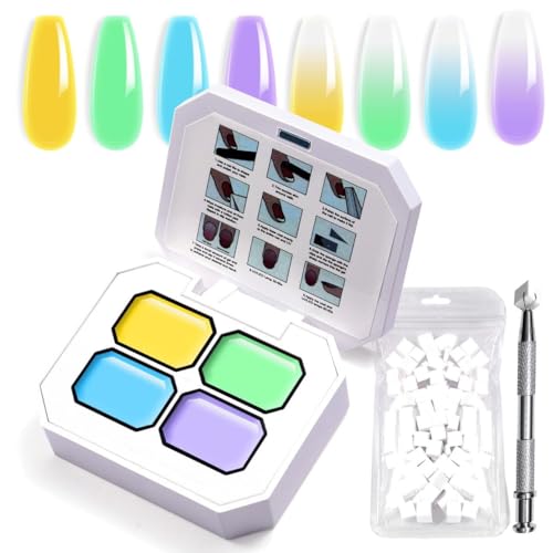 U-Shinein Gradient Painting Gel, 4 Colors Ombre Gel Nail Polish with 50Pcs Nail Sponges & 4 Claws Metal Grabber for French Manicure DIY Nail Art,Set C U-Shinein Gradient Painting Gel, 4 Colors Ombre Gel Nail Polish with 50Pcs Nail Sponges & 4 Claws Metal Grabber for French Manicure DIY Nail Art,Set C von U-Shinein