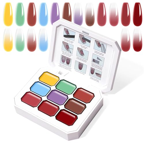 U-Shinein Gradient Painting Gel, 9 Colors Ombre Gel Nail Polish for Ombre Nails Aura Nails, French Manicure DIY Nail Art,Palette A U-Shinein Gradient Painting Gel, 9 Colors Ombre Gel Nail Polish for Ombre Nails Aura Nails, French Manicure DIY Nail Art,Palette A von U-Shinein