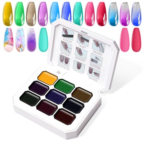 U-Shinein Gradient Painting Gel, 9 Colors Ombre Gel Nail Polish for Ombre Nails Aura Nails, French Manicure DIY Nail Art,Palette Y U-Shinein Gradient Painting Gel, 9 Colors Ombre Gel Nail Polish for Ombre Nails Aura Nails, French Manicure DIY Nail Art,Palette Y von U-Shinein