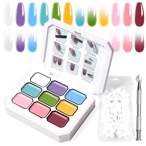U-Shinein Gradient Painting Gel, 9 Colors Ombre Gel Nail Polish with 100Pcs Nail Sponges & 4 Claws Metal Grabber for French Manicure DIY Nail Art,Set G U-Shinein Gradient Painting Gel, 9 Colors Ombre Gel Nail Polish with 100Pcs Nail Sponges & 4 Claws Metal Grabber for French Manicure DIY Nail Art,Set G von U-Shinein