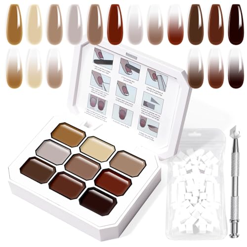 U-Shinein Gradient Painting Gel, 9 Colors Ombre Gel Nail Polish with 100Pcs Nail Sponges & 4 Claws Metal Grabber for French Manicure DIY Nail Art,Set P von U-Shinein