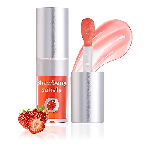 U-Shinein Lip Oil, Botanical Herbs Lip Glow Oil, Non-stick Cup Lip Gloss, Transparent Lip Stain, Hydrating & Moisturizing Lip Plumper Oil For Dry Lips, Lip Oil Gloss For Lip Care, 06 Strawberry von U-Shinein