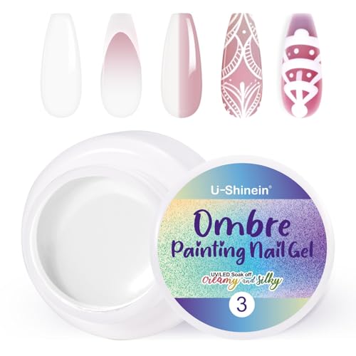 U-Shinein Ombre Gel Nail Polish,Spring Summer Colorful Painting Nail Gel for Ombre Nails Aura Nails, French Manicure Diy Nail Art#03 White von U-Shinein